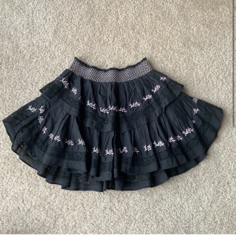 Loveshackfancy ruffle mini skirt XS